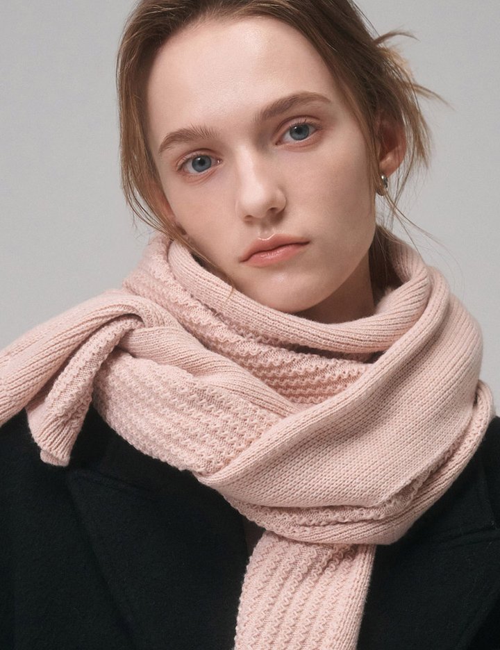 [생럭슈] 소프트 리프 머플러 핑크