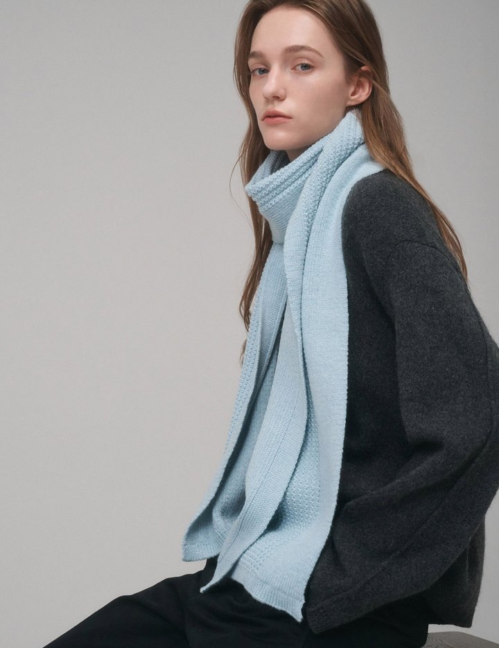 [생럭슈] 소프트 리프 머플러 스카이블루