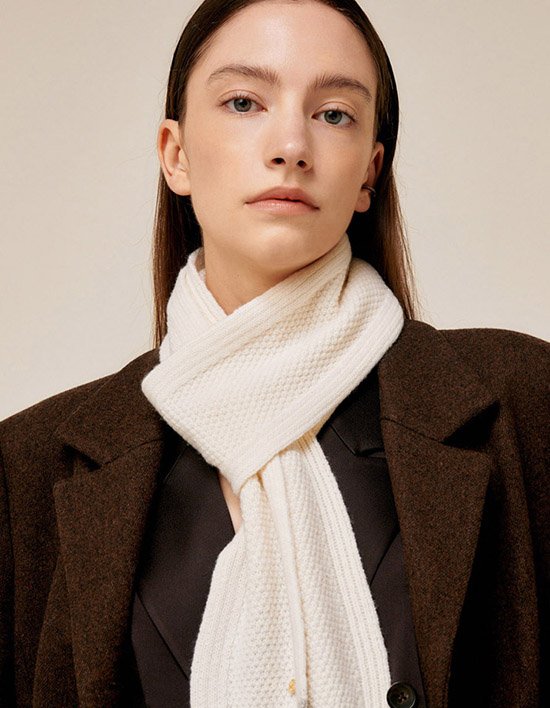 [생럭슈] 울 쁘띠 롱 머플러 크림그레이