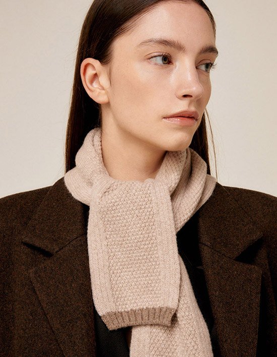 [생럭슈] 울 쁘띠 롱 머플러 핑크베이지