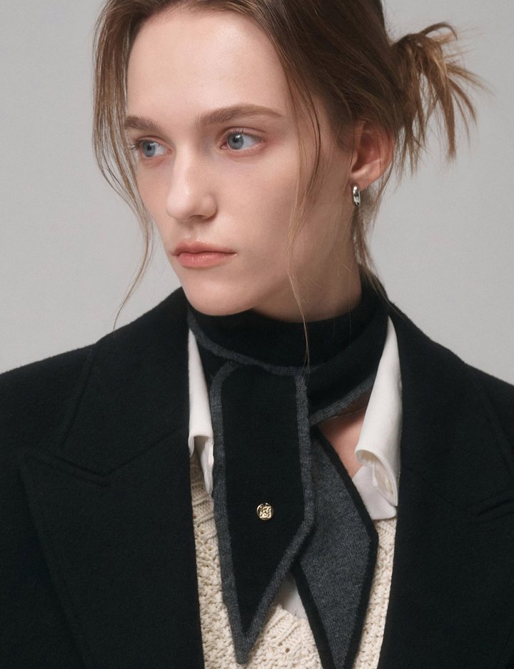 [생럭슈] 울 100% 트윌리 머플러 숏/롱 블랙차콜