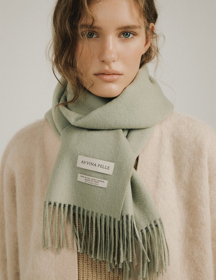 [아비나펠르] 로얄 베이비 알파카 머플러 - 페일 카키