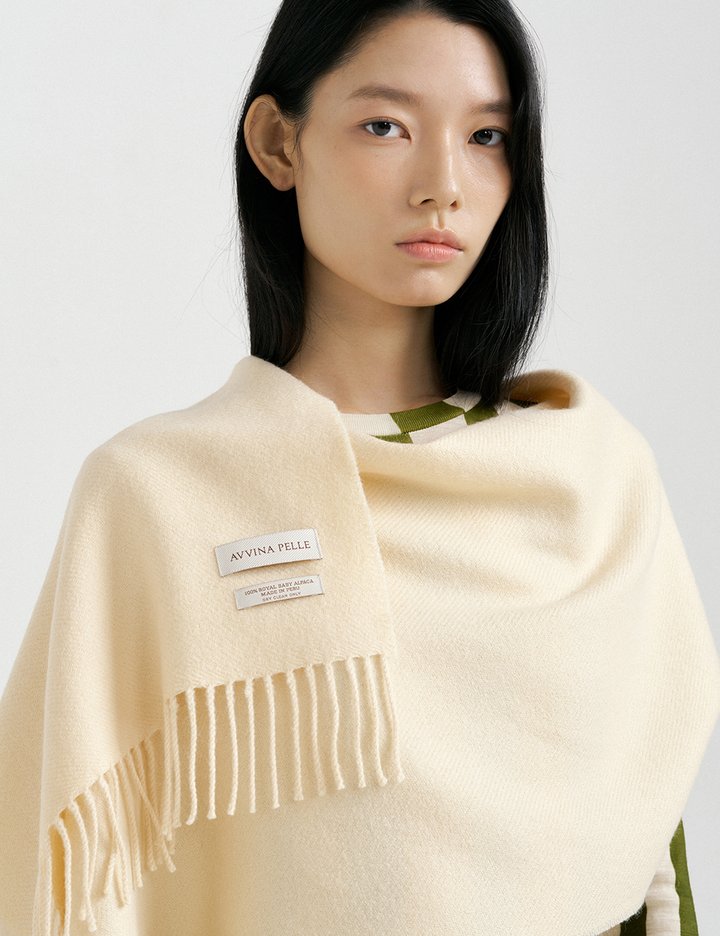 [아비나펠르] 로얄 베이비 알파카 머플러 - 레몬 소르베