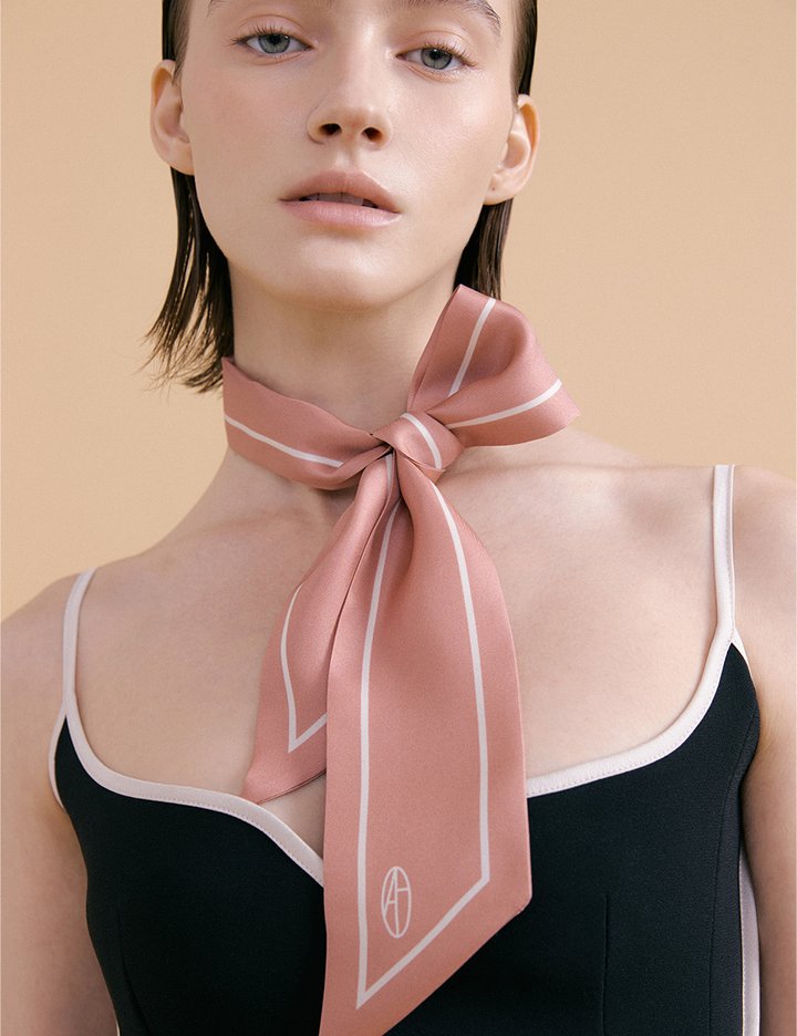 [아비나펠르] 롱 트윌리 실크 스카프 - 로즈쿼츠 (로즈쿼츠)