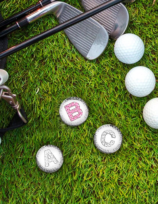 [퍼피아] 골프 스와로브스키 이니셜 볼마커 자석 클립 (택1)