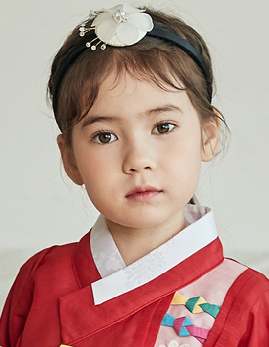 [하랑한복] 유리꽃-백색 머리띠 여아 악세사리