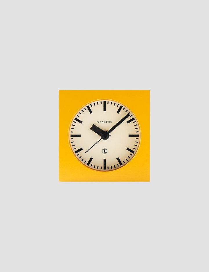 [모로모로] BLOCK DESK CLOCK(mustard) 샹브루 일본 나무 무소음 시계 (CH-069NV)