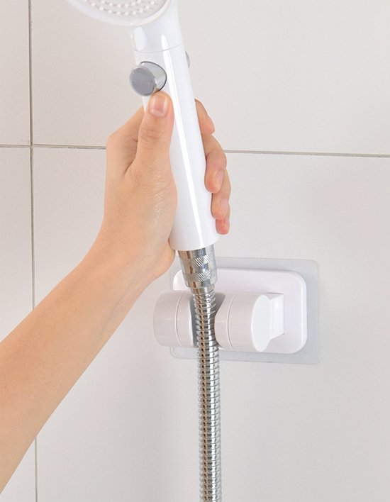 [홈모먼트] 접착식 화이트 샤워기 홀더 (단품)