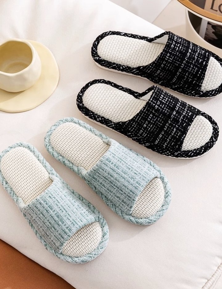 [홈모먼트] 1+1 톤온톤 린넨 커플 실내화 6종 (택1)