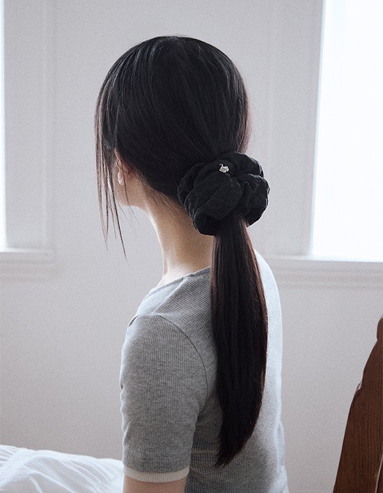 [고코리] 플로라 스크런치 - 블랙