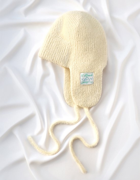 [고코리] 니트 트루퍼햇 - 아이보리 (Free)