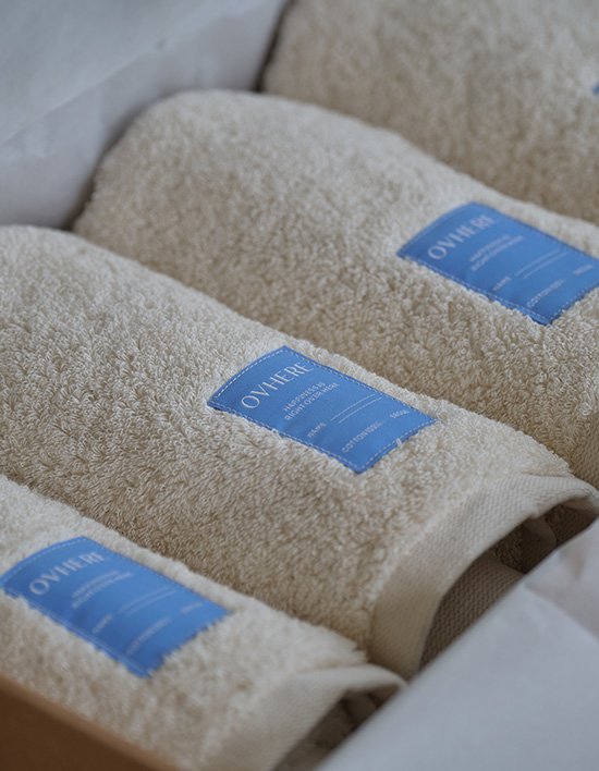 [오브히어] 40수 코마사 200g 무염색 수건 페이스타월 (4P)