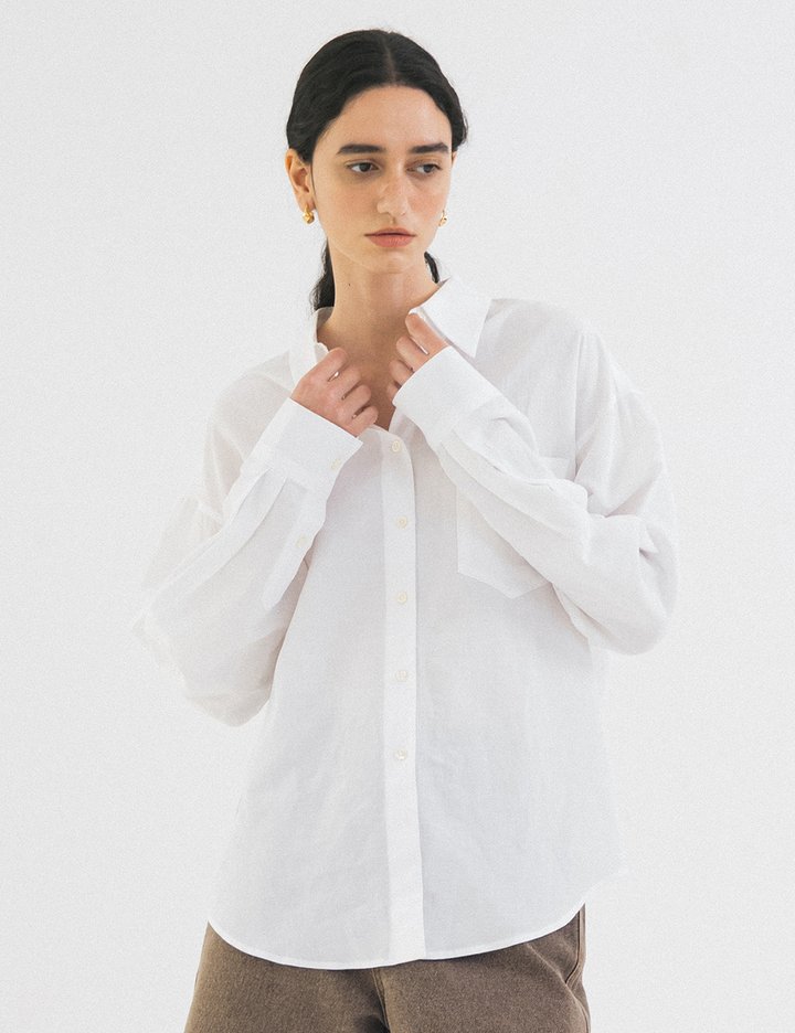 [시야쥬] 린넨 블렌드 퓨어 셔츠_화이트(SITP5198)