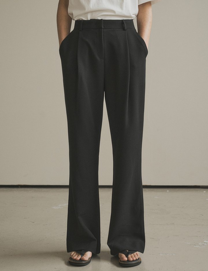 [시야쥬] 원턱 루즈핏 부츠컷 슬랙스_블랙(SIPT7108)