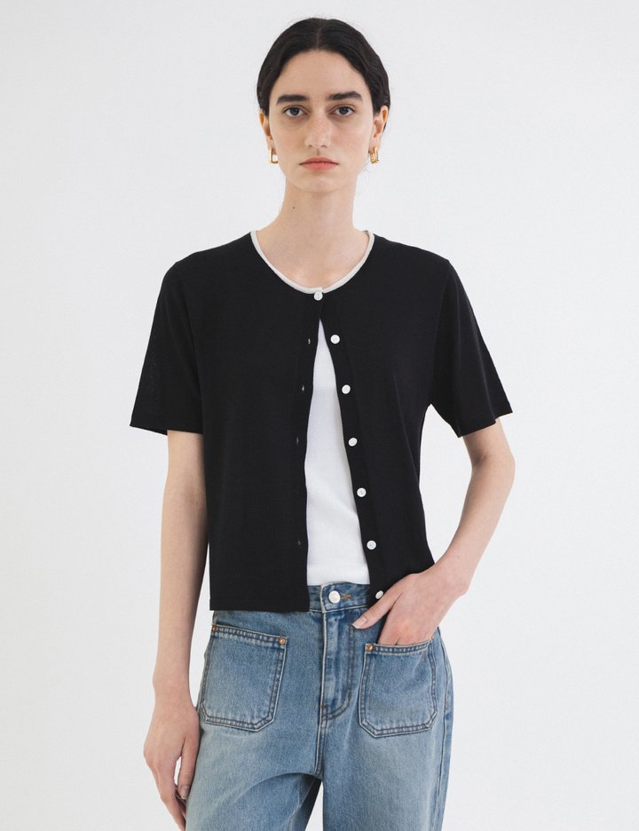 [시야쥬] 마린 실키 니트 가디건_블랙(SIKN2143)