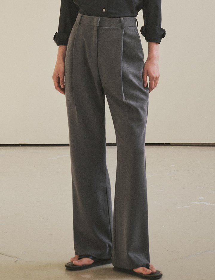 [시야쥬] 원턱 루즈핏 부츠컷 슬랙스_차콜(SIPT7108)