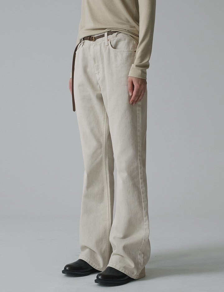 [시야쥬] 그루브 가먼트 다잉 부츠 컷 데님_더스티 베이지 (SIJN6100)