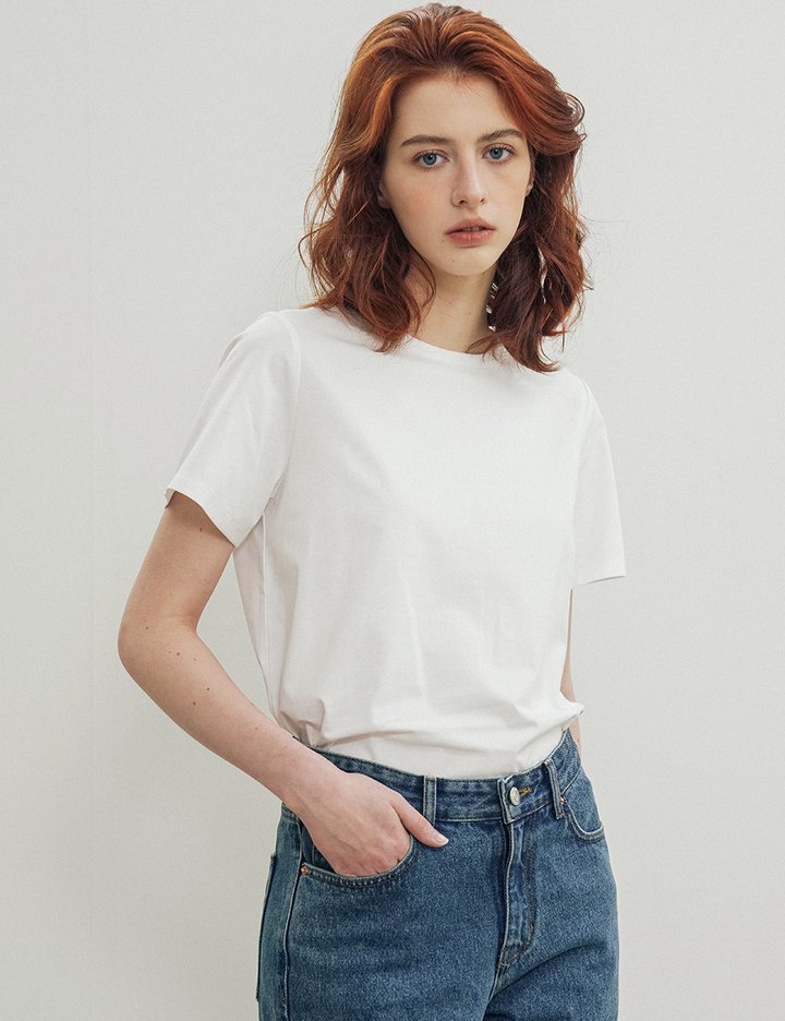 [시야쥬] 레귤러 핏 프레쉬 반팔 티셔츠_아이보리(SITP5178)