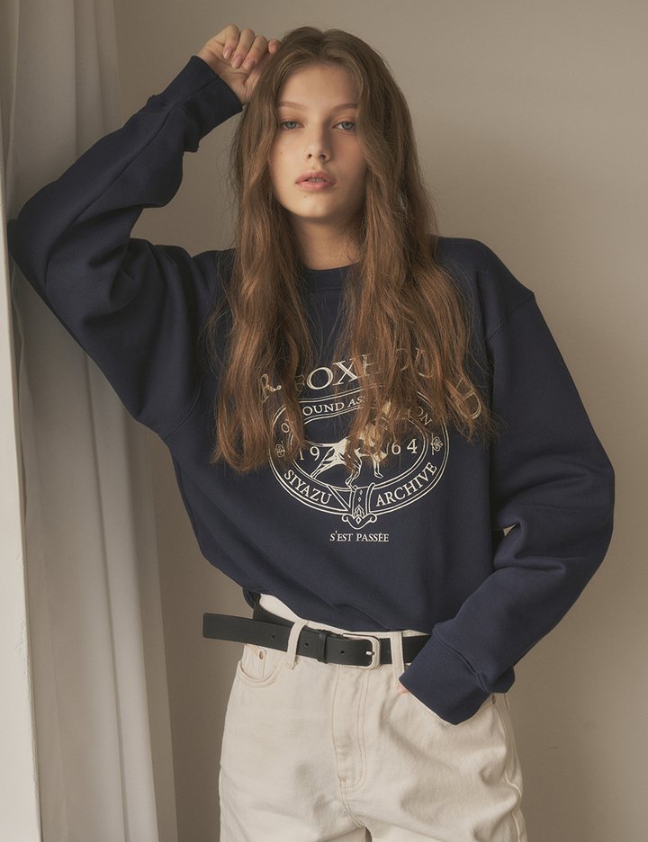 [시야쥬] 폭스 하운드 스웻 셔츠_다크네이비(SITP5042)