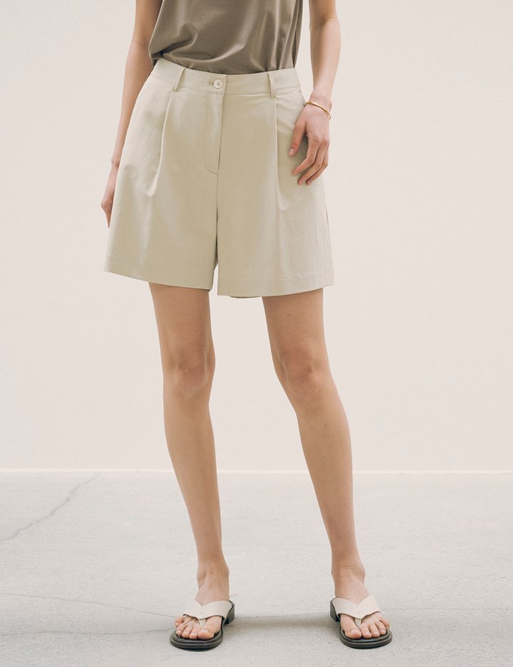 [시야쥬] 원턱 나일론 쇼츠_베이지(SIPT7120)