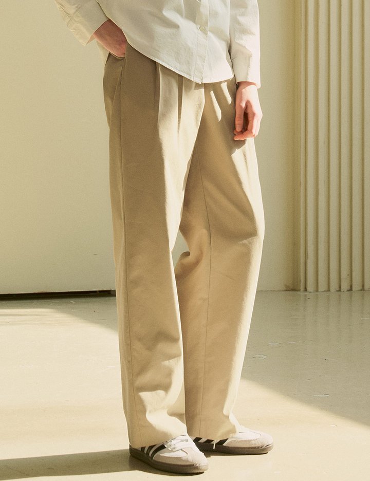 [시야쥬] 투턱 와이드 치노 팬츠_베이지(SIPT7068)