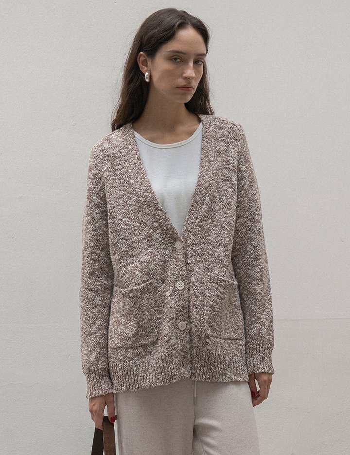 [시야쥬] 빈티지 투톤 브이넥 가디건_레드브라운(SIKN2121)