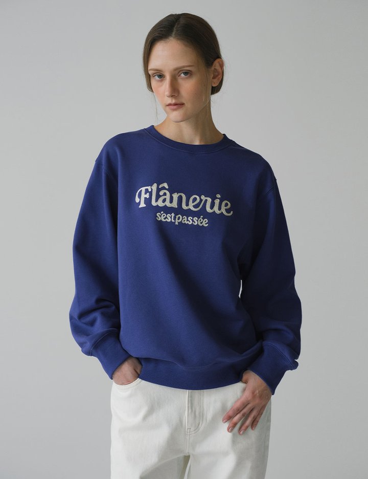 [시야쥬] flanerie 자수 맨투맨_로얄 블루 (SITP5235)