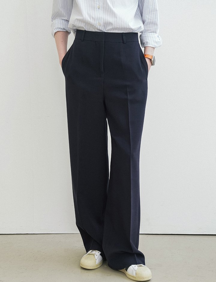 [시야쥬] 베이직 플로우 와이드 슬랙스_네이비(SIPT7145)