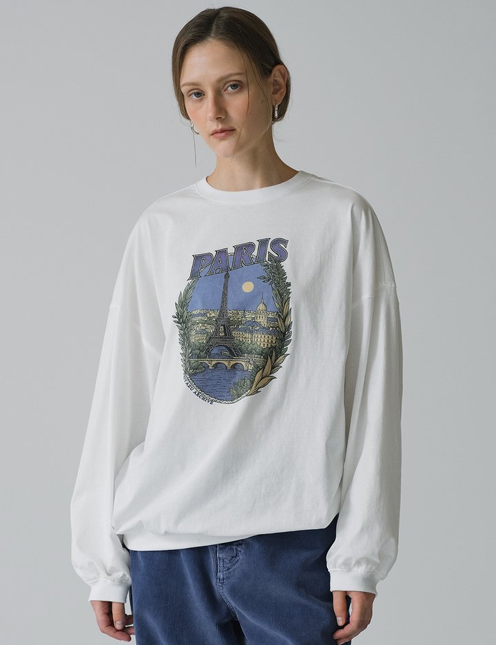[시야쥬] PARIS 가오리 컴포트 티셔츠_아이보리 (SITP5232)