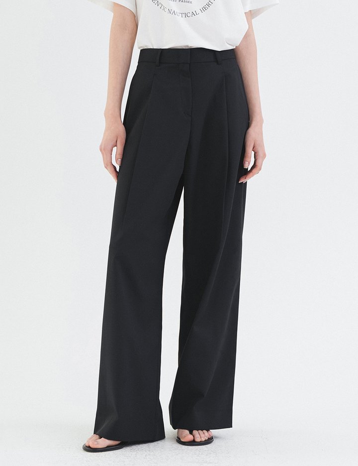 [시야쥬] 썸머울 프레쉬 와이드 슬랙스_블랙(SIPT7161)