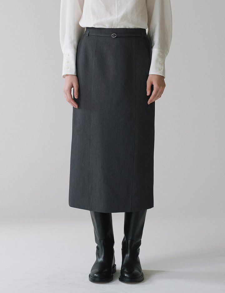 [시야쥬] 벨티드 테일러 롱 스커트_차콜 (SIST9051)