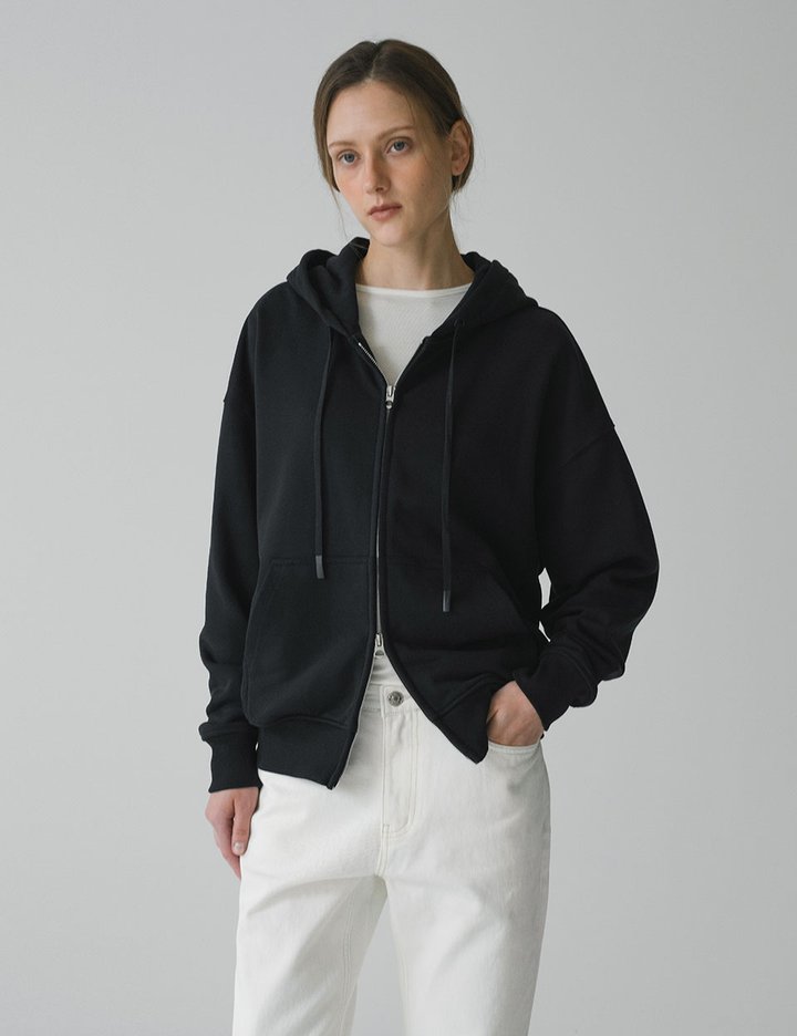 [시야쥬] 루즈 핏 아르코 후드 집업_블랙 (SITP5227)