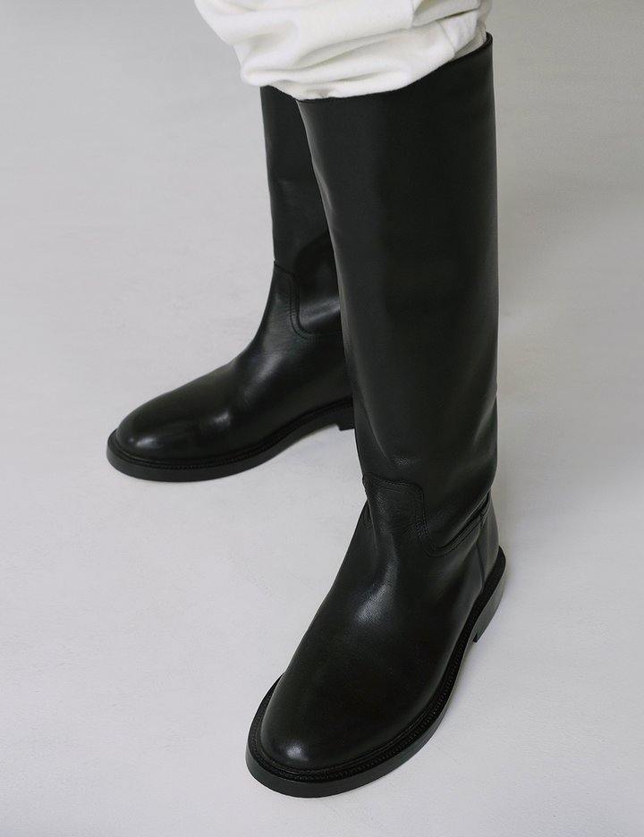 [시야쥬] 리얼 레더 얼반 롱 부츠_블랙 (SIAC3082)