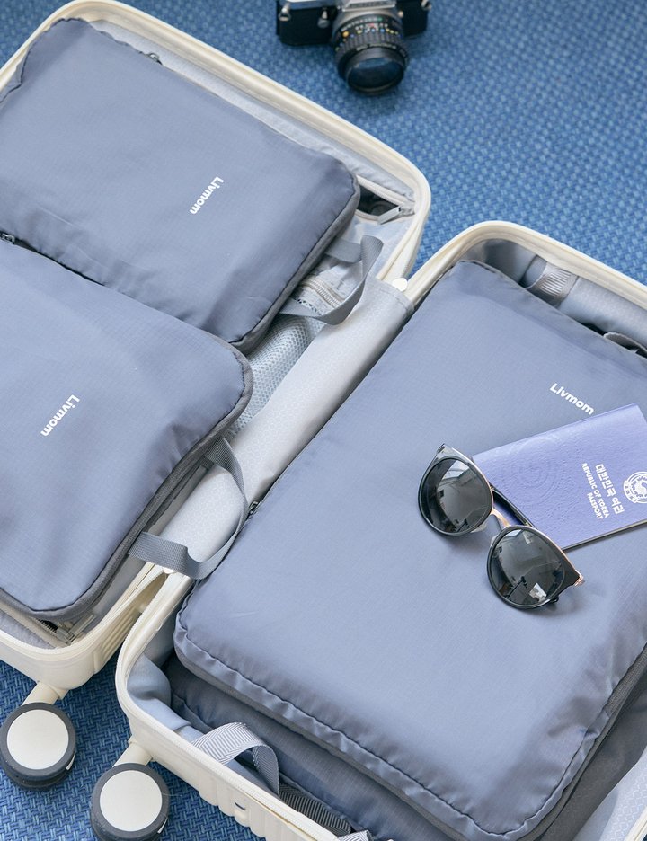 [리브맘] 부피슬림 이불 압축파우치 정리함 여행용 3종세트 (단품)