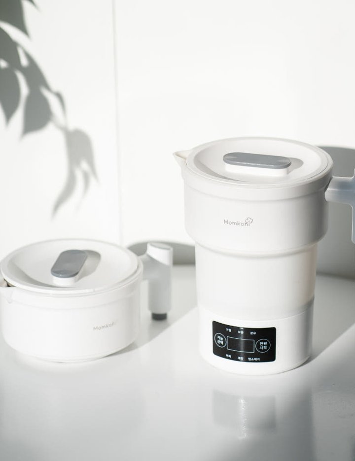 [맘코니] 접이식 전기포트 휴대용 폴딩포트 600ml (단품)