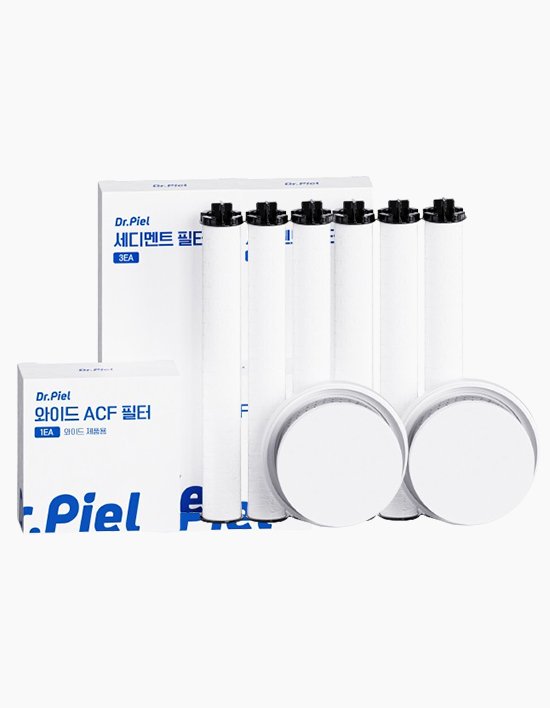 [닥터피엘] 와이드 샤워기 리필필터 1년 세트 (1차필터 6EA + 2차필터 2EA)