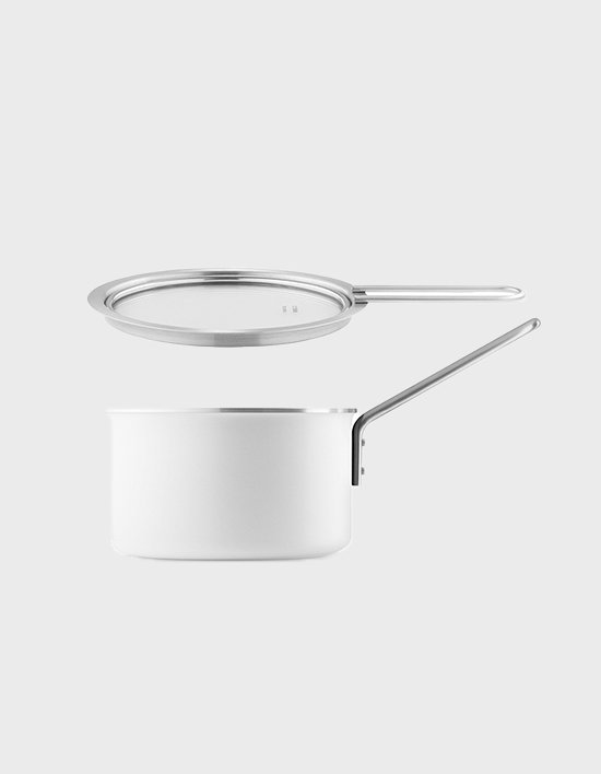 [에바솔로] 화이트라인 편수 냄비 16cm (16cm(뚜껑포함))