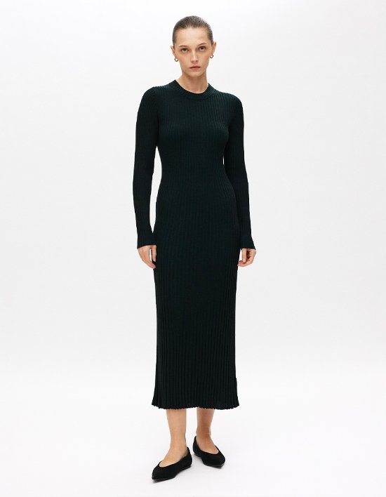 [R2W] 라우라 듀얼 컬러 니트 드레스 2color (택 1)