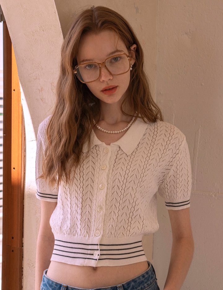 [반원 아틀리에] 파리지엔 네트 카디건_아이보리(A3423)