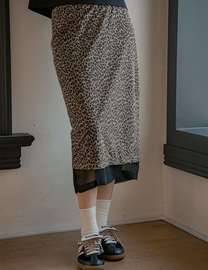 [반원 아틀리에] 레오파드 밴딩 스커트(P3227)