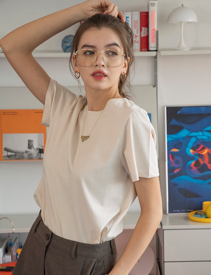 [반원 아틀리에] 시그니처 실켓 티셔츠_라이트 베이지(A3403)