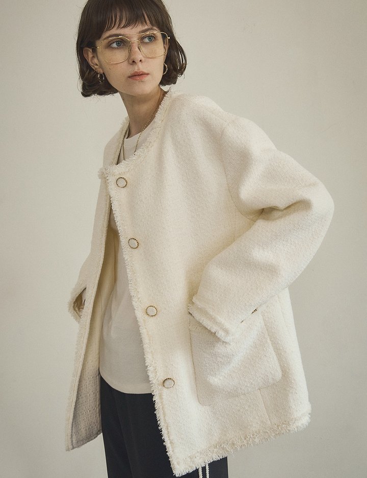 [반원 아틀리에] 라운드 트위드 재킷_아이보리(O3735)