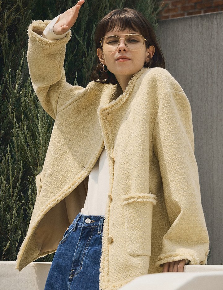 [반원 아틀리에] 라운드 트위드 재킷_옐로우(O3735)