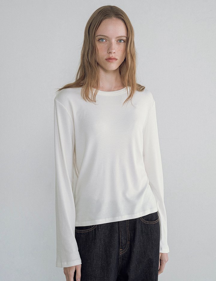 [반원 아틀리에] 에센셜 보트넥 티셔츠_화이트(A3552)