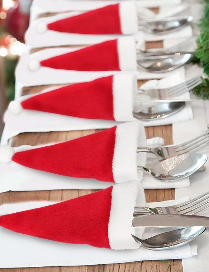 [모나코올리브]크리스마스 산타 커트러리 홀더 4P