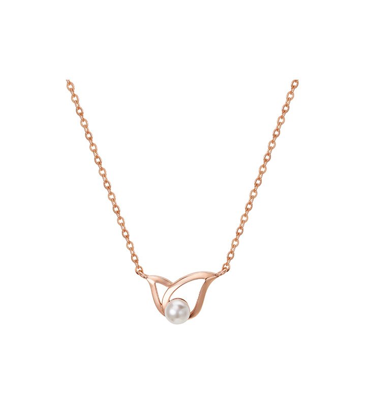 [티르리르] 14K 도트튤리 라인 펄 목걸이 (단품)