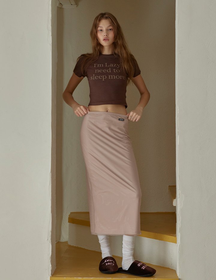 [레이지지] 라벨 메쉬 롱 스커트 3종 (택1)