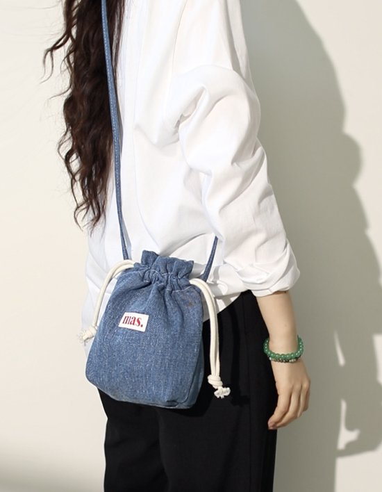[마스마룰즈] 스트링 크로스백 데님 (단품)