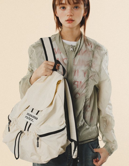 [마스마룰즈] 스트링 플랩 백팩 아이보리 (단품)