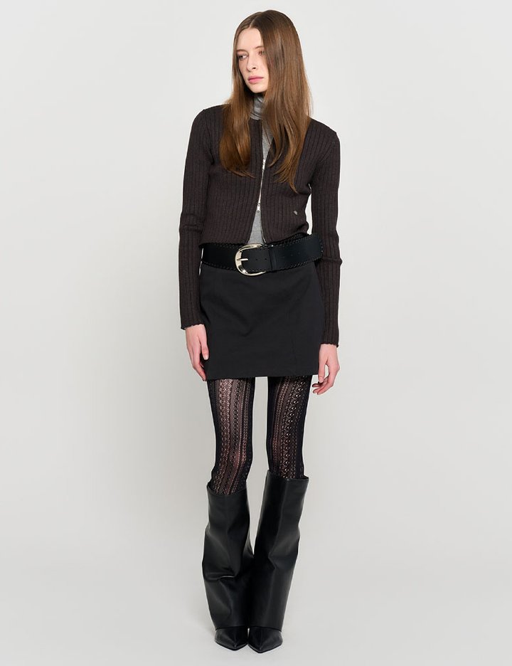 [제너럴아이디어] 리브드 투웨이 집업 가디건 MUD / WBD3L04510